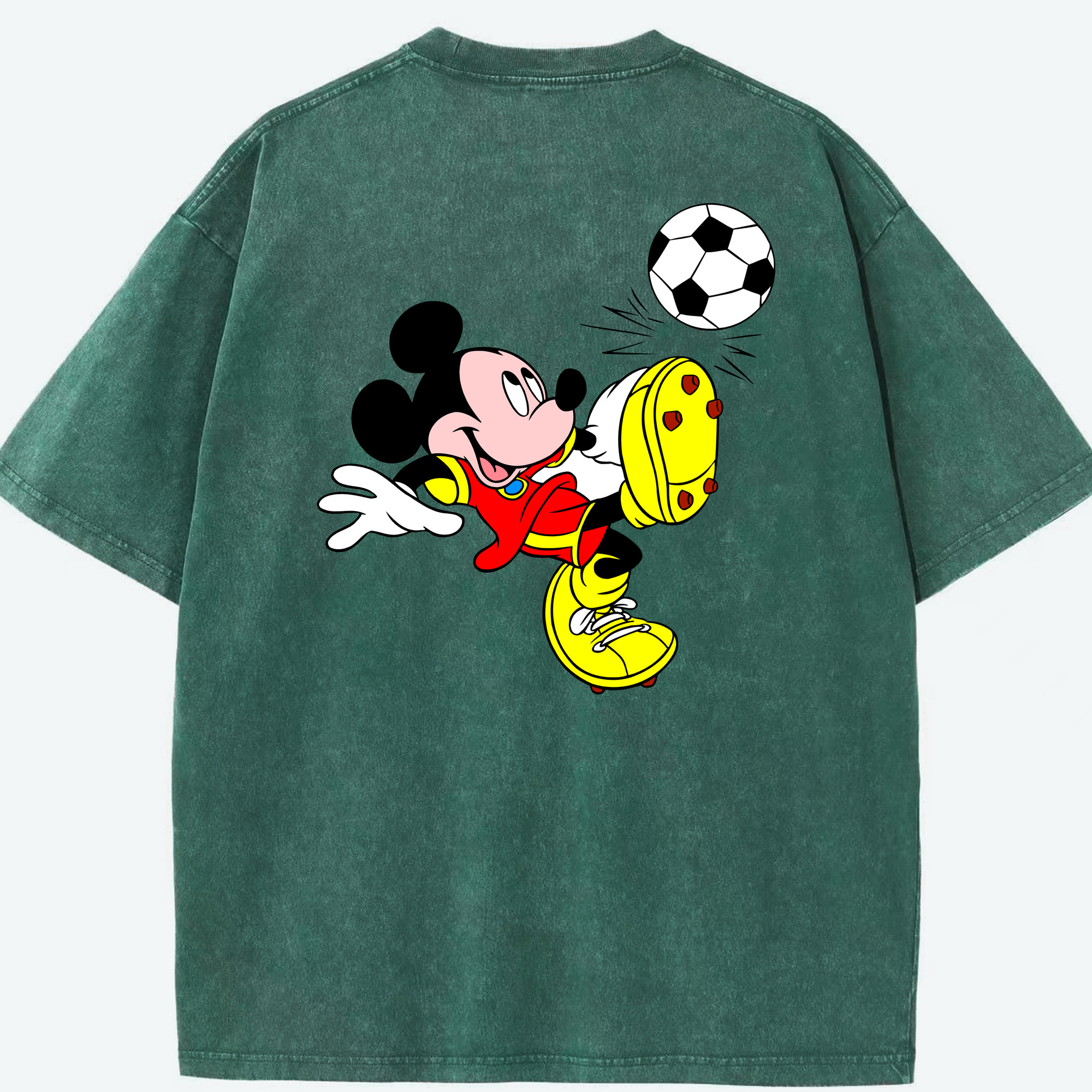 （画像用） ミッキーマウス Mickey Mouse 綿100% ヴィンテージ風 半袖Tシャツ（背面プリント）